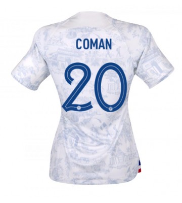 Maillot de foot France Kingsley Coman #20 Extérieur Femmes Monde 2022 Manches Courte